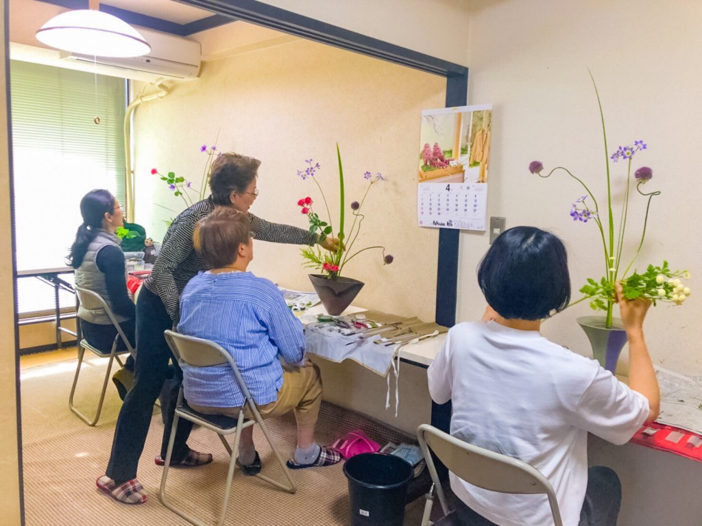 池坊ビギナーズレッスン大分 石田生花店教室