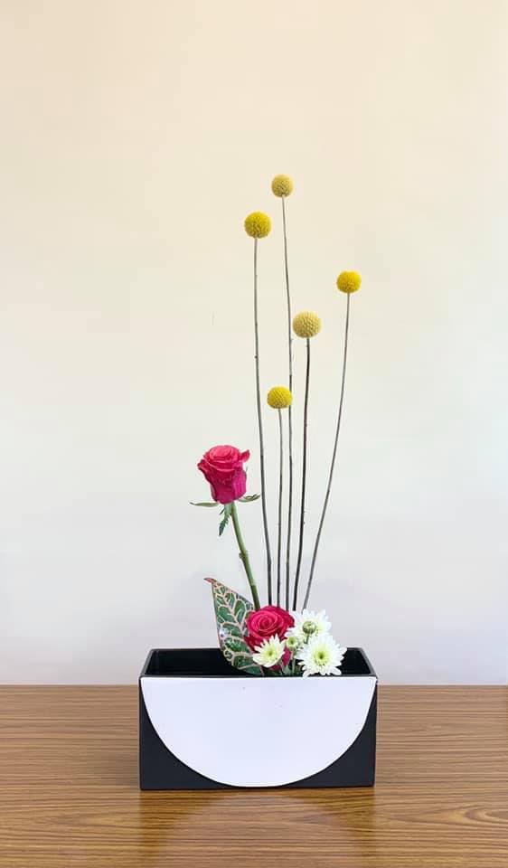 花器 池坊 陶器 自由花 いけばな 生け花 花瓶長径約26cm